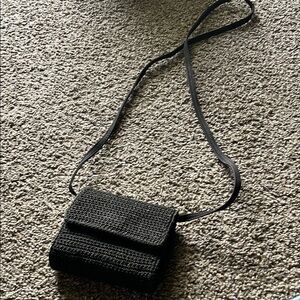 Black Woven Crossbody Bag